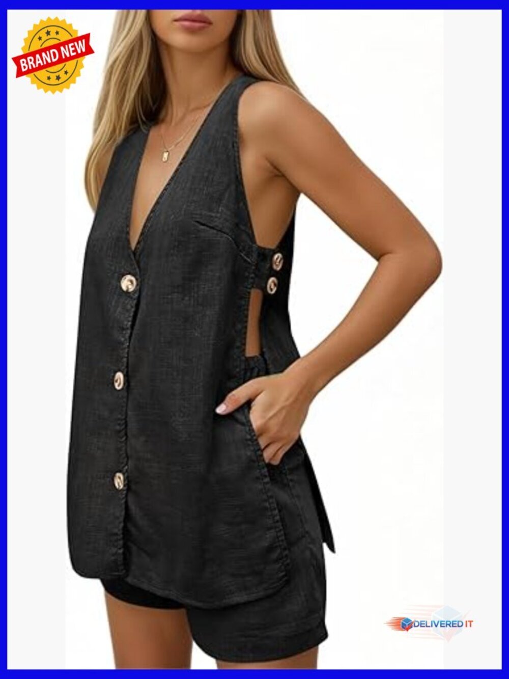 Women's 2 Piece Short Set Casual Tank Top and Shorts Summer Outfit